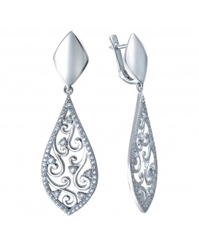 Серьги из серебра 925 пробы с фианитами 01С1510926