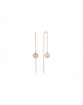 Серьги из красного золота 585 пробы с фианитами 01С1113832