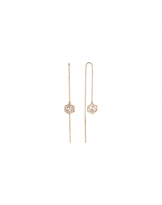 Серьги из красного золота 585 пробы с фианитами 01С1113832