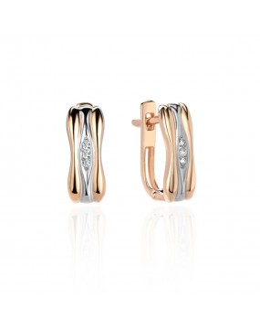 Серьги из красного золота 585 пробы с фианитами 01С1112328Р