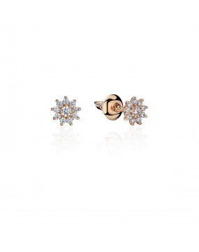 Серьги из красного золота 585 пробы с фианитами 01С1113770