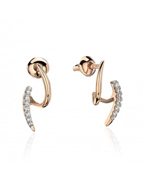 Серьги из красного золота 585 пробы с фианитами 01С1113944Р. Размер: б/р