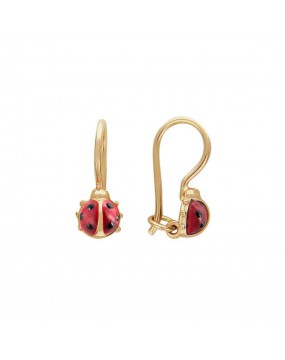Серьги детские из красного золота 585 пробы с эмалью 01С016144Э. Размер: б/р
