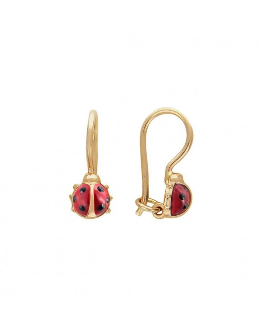 Серьги детские из красного золота 585 пробы с эмалью 01С016144Э. Размер: б/р