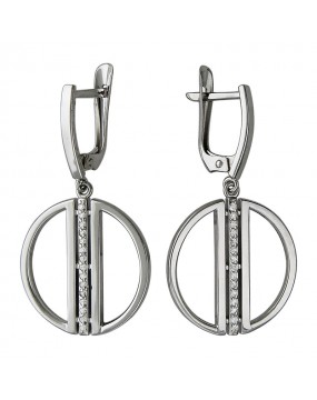 Серьги из серебра 925 пробы с фианитами 01С158123