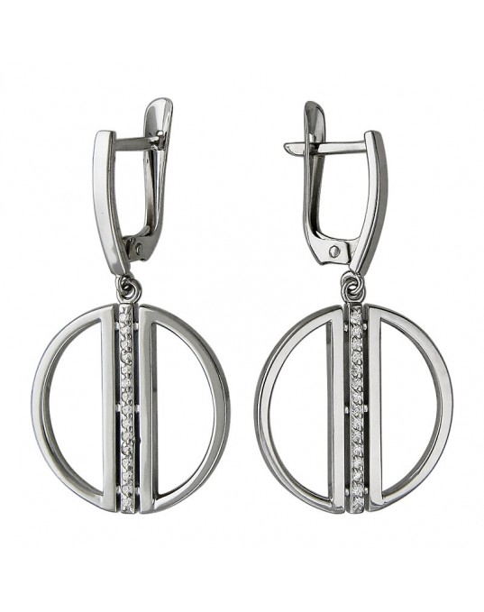 Серьги из серебра 925 пробы с фианитами 01С158123