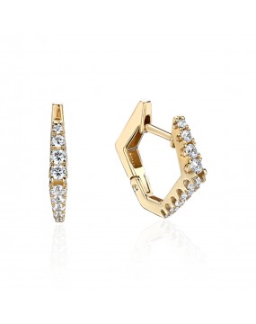 Серьги из желтого золота 585 пробы с фианитами 01С1313733