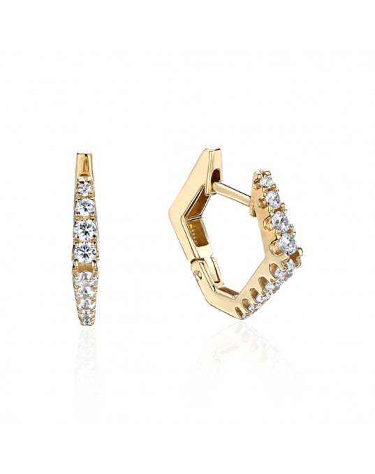 Серьги из желтого золота 585 пробы с фианитами 01С1313733