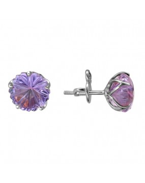 Серьги из серебра 925 пробы с аметистом 01С3513657-1
