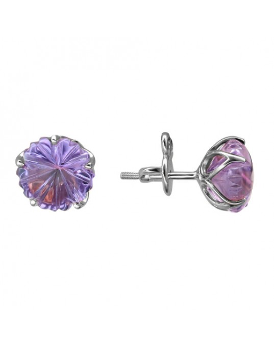 Серьги из серебра 925 пробы с аметистом 01С3513657-1