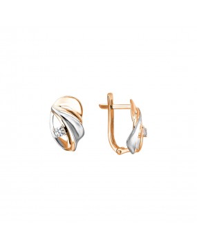 Серьги из красного золота 585 пробы с фианитами 01С1112982Р
