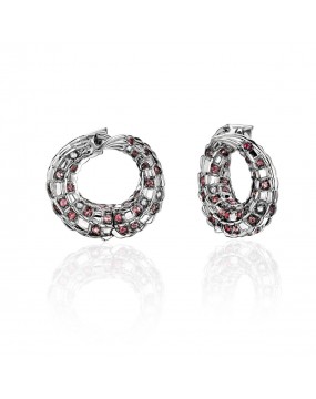 Серьги из белого золота 585 пробы с турмалином 01С6213334-3