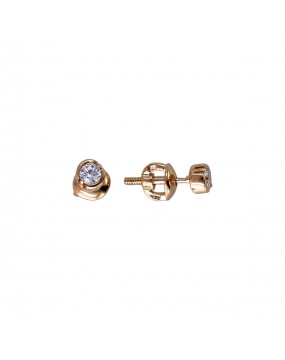 Серьги из красного золота 585 пробы с фианитами 01С115754