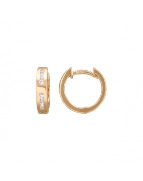 Серьги из красного золота 585 пробы с фианитами 01С117324