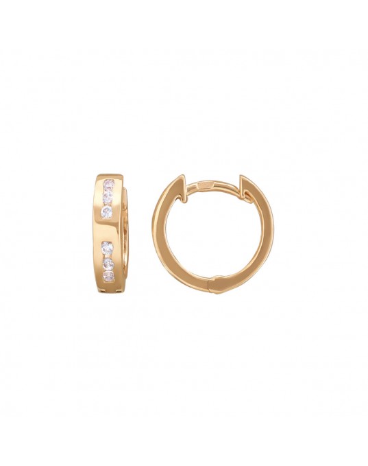 Серьги из красного золота 585 пробы с фианитами 01С117324