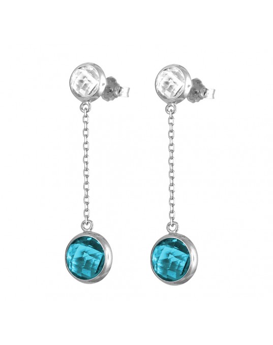 Серьги из серебра 925 пробы со стеклом 01С258037-1