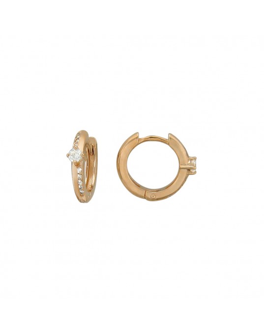 Серьги из красного золота 585 пробы с фианитами 01С115828