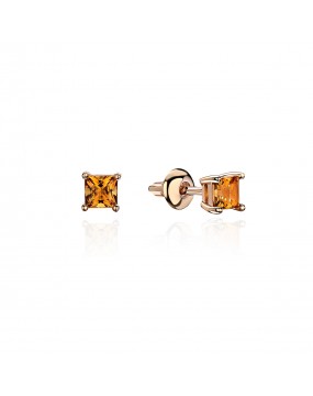 Серьги из красного золота 585 пробы с цитрином 01С3113969-2