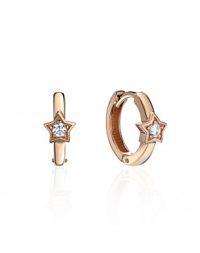 Серьги из красного золота 585 пробы с фианитом 01С1113822