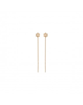Серьги из красного золота 585 пробы с фианитами 01С116694