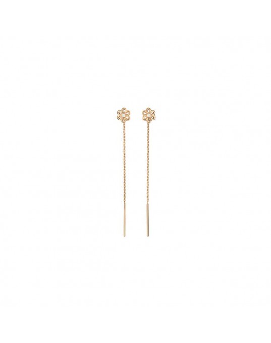 Серьги из красного золота 585 пробы с фианитами 01С116694