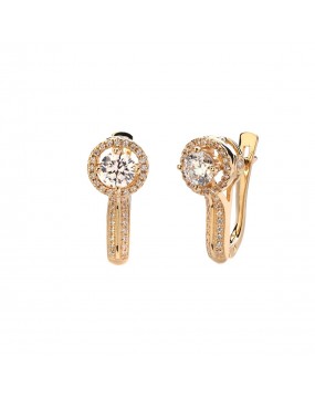 Серьги из желтого золота 585 пробы с фианитами 01С1313510
