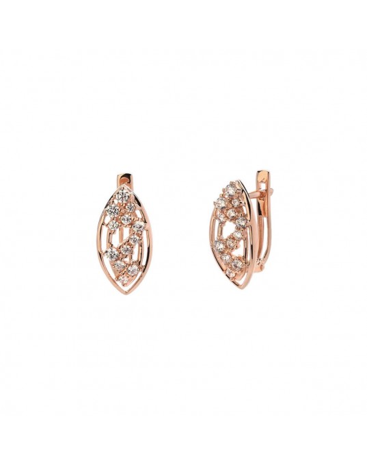 Серьги из красного золота 585 пробы с фианитами 01С1113362. Размер: б/р