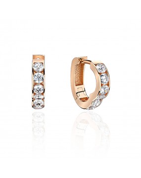 Серьги из красного золота 585 пробы с фианитами 01С1113828