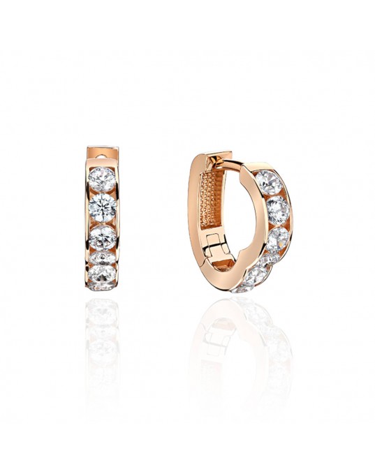 Серьги из красного золота 585 пробы с фианитами 01С1113828