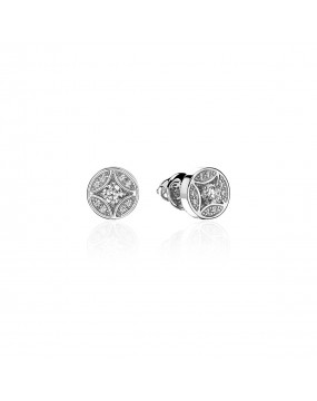 Серьги из белого золота 585 пробы с фианитами 01С1213724