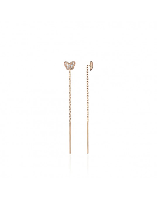 Серьги из красного золота 585 пробы с фианитами 01С115621