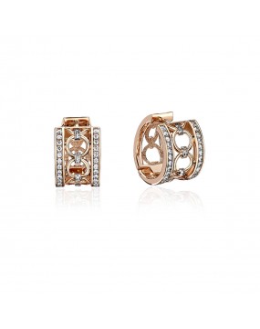 Серьги из красного золота 585 пробы с фианитами 01С1113761