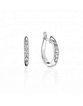 Серьги из белого золота 585 пробы с фианитами 01С1213716