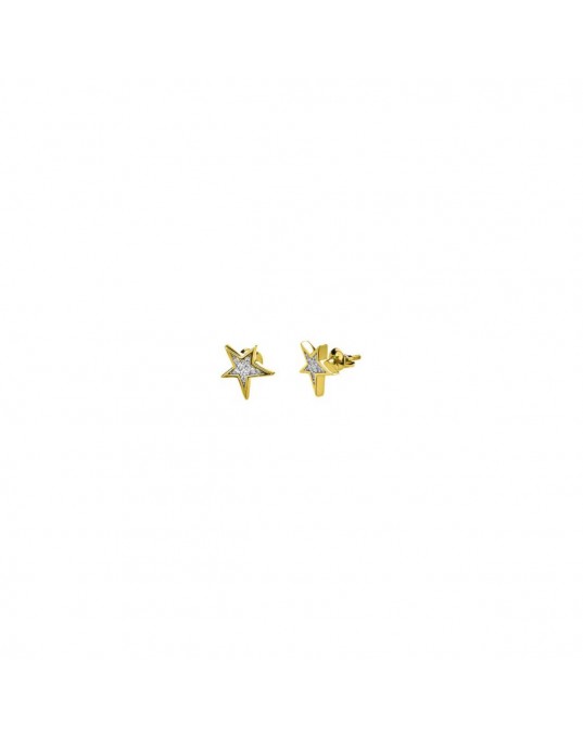 Серьги из желтого золота 585 пробы с фианитами 01С1313451