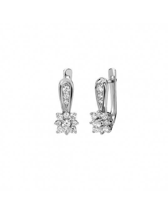 Серьги из серебра 925 пробы с фианитами 01С156552