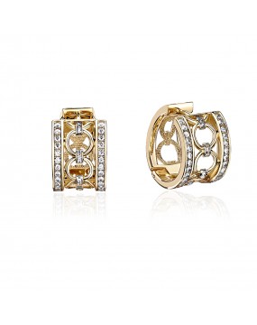 Серьги из желтого золота 585 пробы с фианитами 01С1313945Р