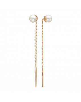 Серьги из красного золота 585 пробы с жемчугом 01С315506-1