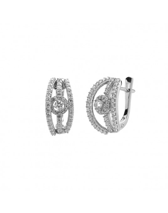 Серьги из серебра 925 пробы с фианитами 01С1513878