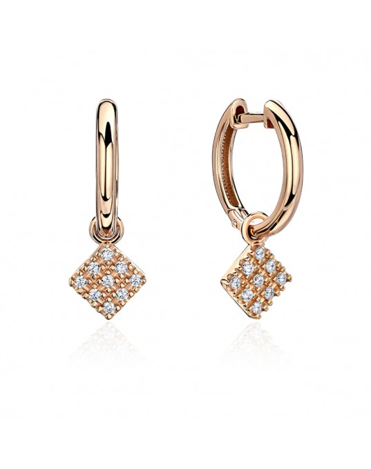 Серьги из красного золота 585 пробы с фианитами 01С1113734