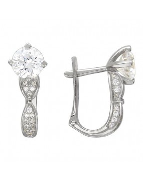 Серьги из серебра 925 пробы с фианитами 01С156257