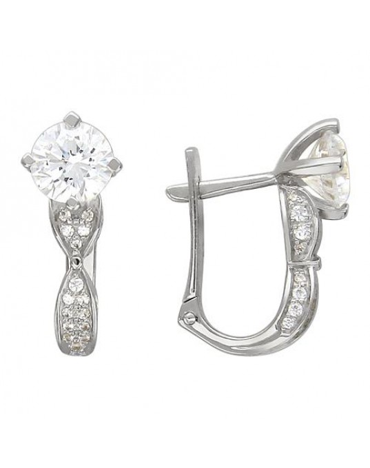 Серьги из серебра 925 пробы с фианитами 01С156257