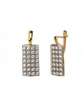 Серьги из золоченого серебра 925 пробы с фианитами 01С1513923РАЦ