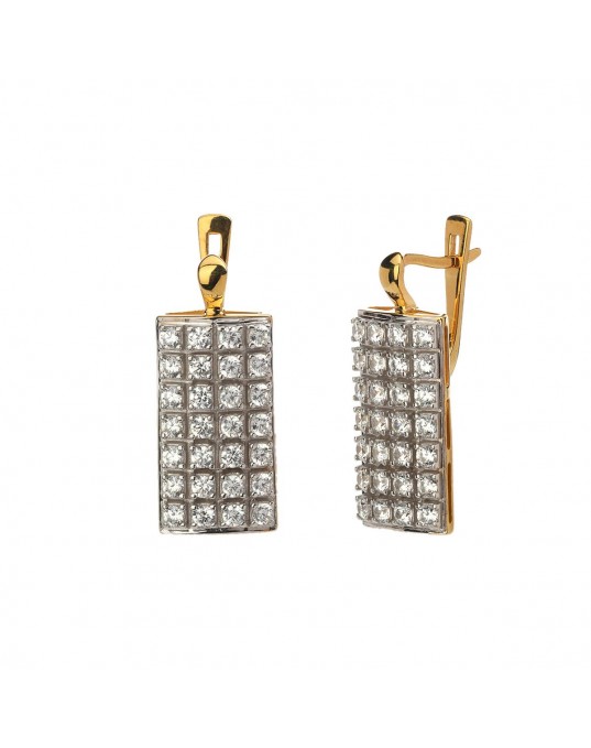 Серьги из золоченого серебра 925 пробы с фианитами 01С1513923РАЦ