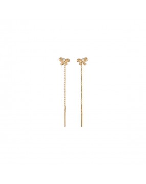 Серьги из красного золота 585 пробы с фианитами 01С117246