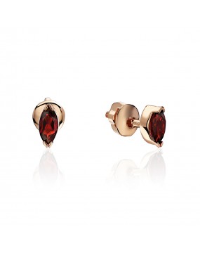 Серьги из красного золота 585 пробы с гранатом 01С3113961-3
