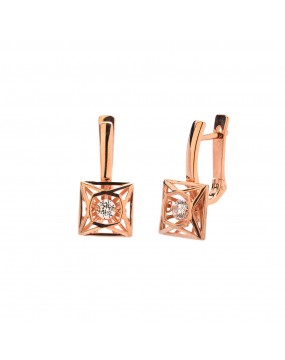 Серьги из золоченого серебра 925 пробы с фианитами 01С157954А
