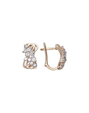 Серьги из красного золота 585 пробы с фианитами 01С1112201Р