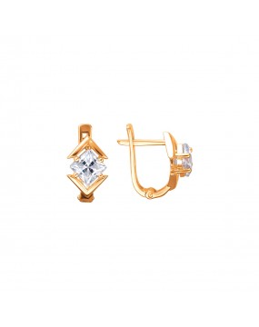 Серьги из красного золота 585 пробы с фианитами 01С1112762