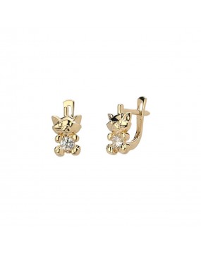 Серьги из желтого золота 585 пробы с фианитами 01С1311666