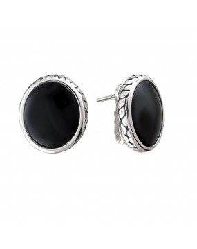 Серьги из серебра 925 пробы с агатами 01С459640Ч-1